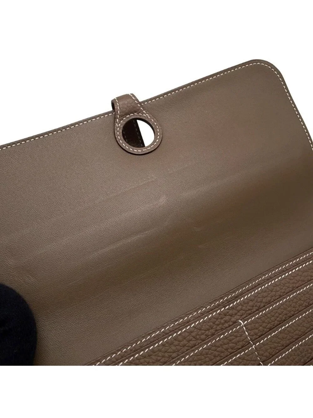 Hermes Wallet Dogon Long Etoupe Silver Togo